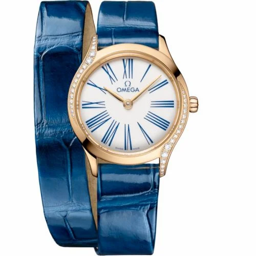 Omega Mini Trésor Quartz 26 Moonshine Gold - Diamond / White Enamel / Double Tour 428.58.26.60.04.002 (42858266004002)